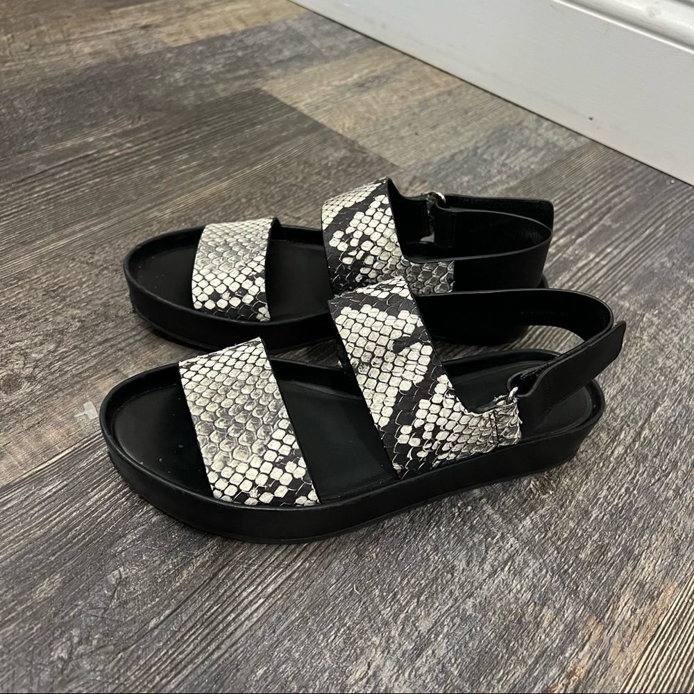 VINCE Marett Python Snake Print Flatform leather … - image 7